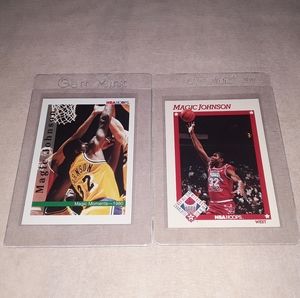 2 Magic Johnson nba basketball card lot
